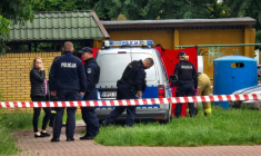 La police sur les lieux du meurtre du caricaturiste Semyon Skrepetsky, à Biala Podlaska, en Pologne, le 16 juin 2026 ( Slowo Podlasia / Piotr PYRKOSZ )