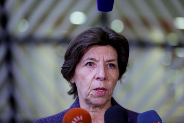 La ministre française des Affaires étrangères Catherine Colonna, lors d'une réunion à Bruxelles, en Belgique