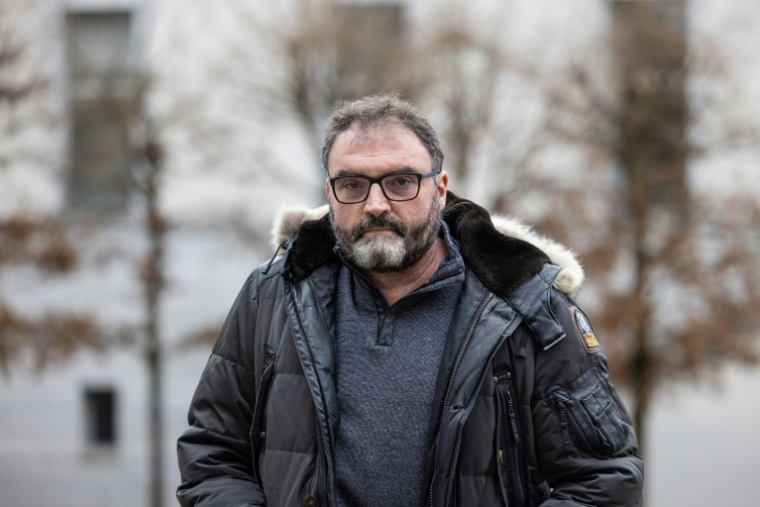 L'anesthésiste Frédéric Péchier, le 8 mars 2023 au tribunal de Besançon ( AFP / ARNAUD FINISTRE )