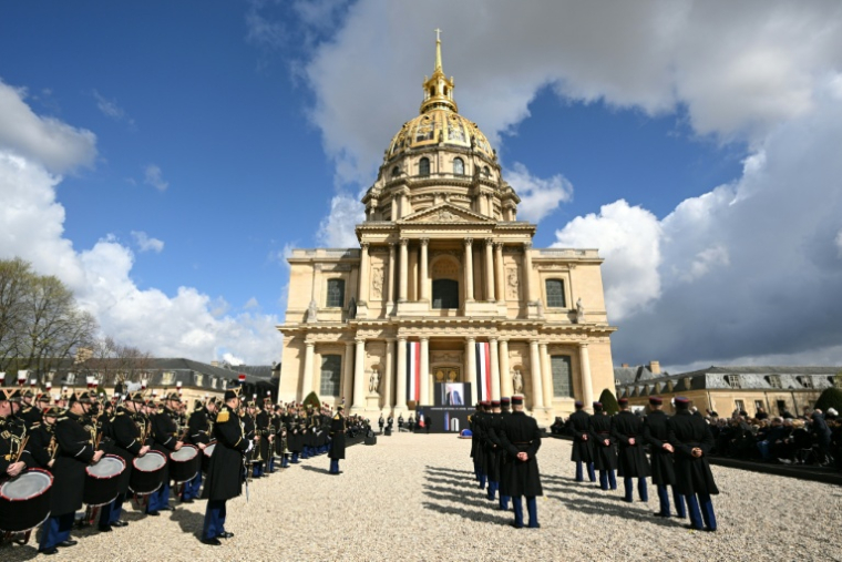 Hommage national à l'ancien Premier ministre socialiste Lionel Jospin à l'Hôtel des Invalides à Paris, le 26 mars 2026 ( AFP / Bertrand GUAY )