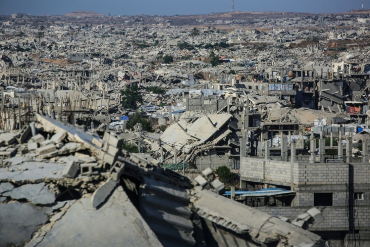 Vue générale des destructions à Khan Younès, dans le centre de la bande de Gaza, le 31 juillet 2026 ( AFP / Bashar Taleb )