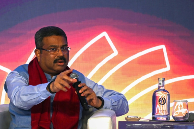 Le ministre indien de l'Education, Dharmendra Pradhan, le 26 août 2023 à New Delhi ( AFP / Arun SANKAR )