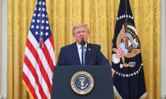 Le président américain Donald Trump s'adresse à la nation depuis la Maison Blanche, à Washington, le 16 juillet 2026  ( POOL / SAUL LOEB )