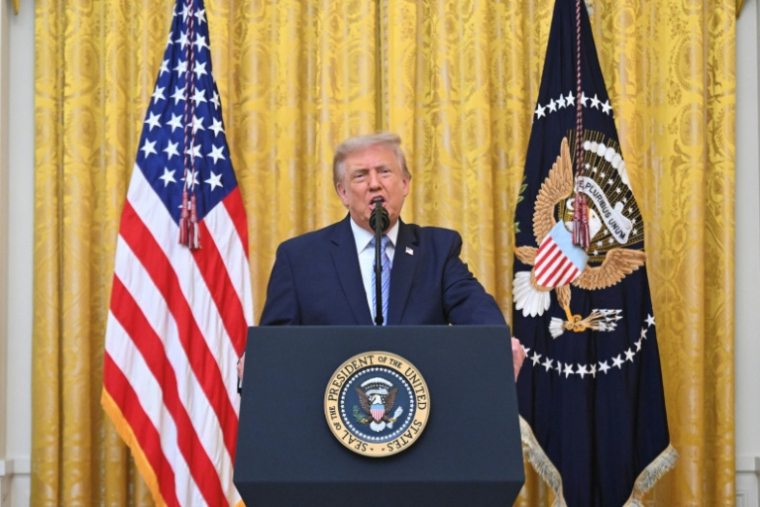 Le président américain Donald Trump s'adresse à la nation depuis la Maison Blanche, à Washington, le 16 juillet 2026  ( POOL / SAUL LOEB )