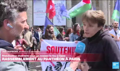 Mobilisation étudiante en soutien à Gaza : rassemblement au Panthéon à Paris