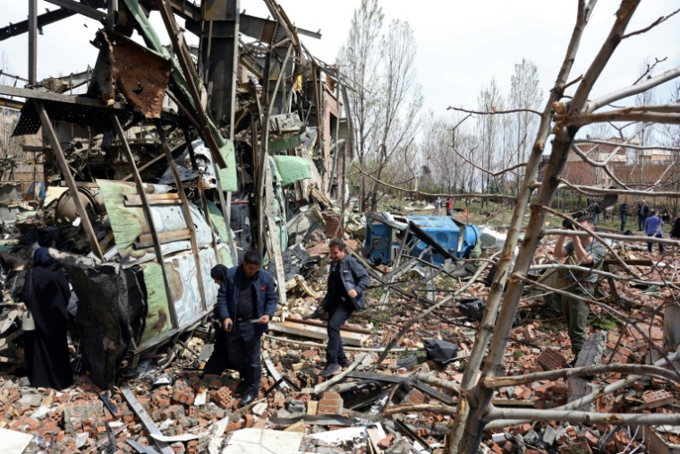 Un bâtiment de l'Université Shahid Beheshti de Téhéran détruit par un bombardement, le 4 avril 2026 ( AFP / - )