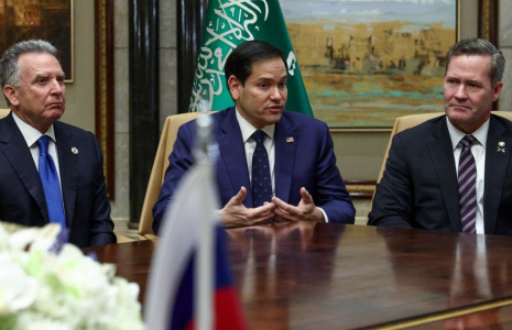Le secrétaire d'État américain Marco Rubio au palais de Diriyah, à Riyad, en Arabie saoudite