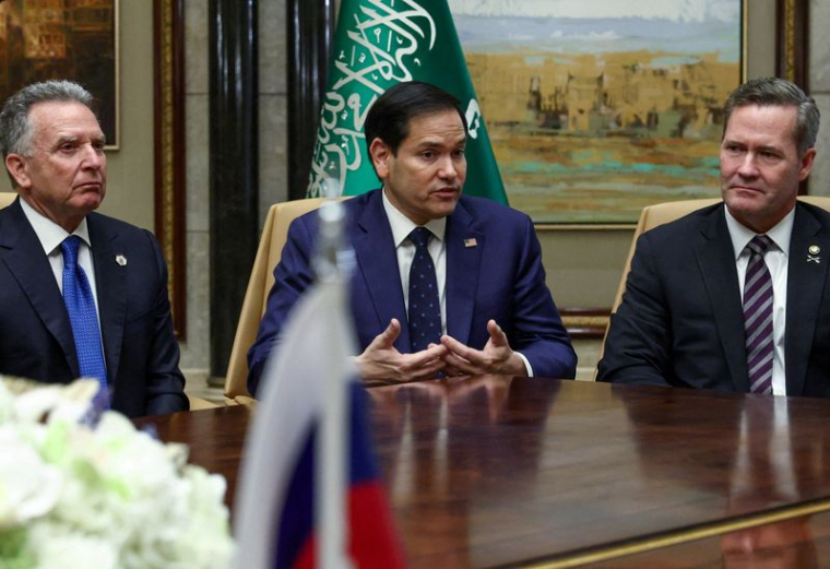 Le secrétaire d'État américain Marco Rubio au palais de Diriyah, à Riyad, en Arabie saoudite