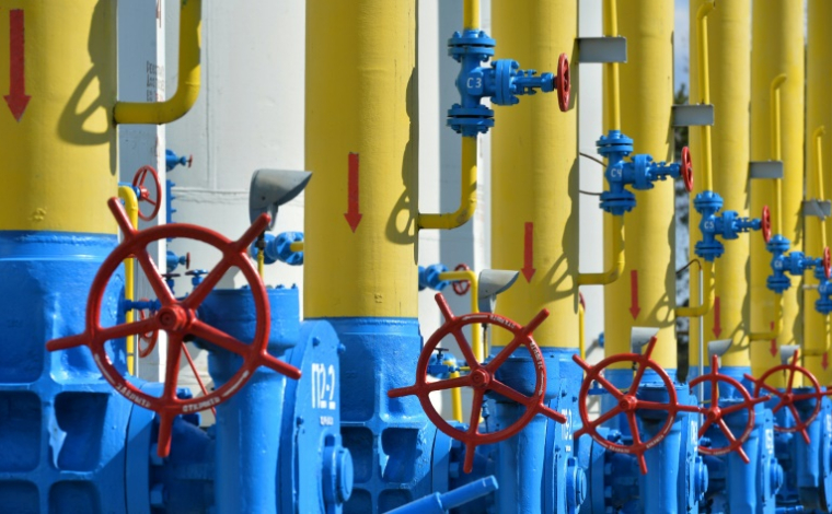 Une station de pompage de gaz à Boyarka, le 22 avril 2015 dans la région de Kiev, en Ukraine ( AFP / GENYA SAVILOV )