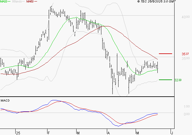 DASSAULT SYSTEMES SA : Attendre un test du support