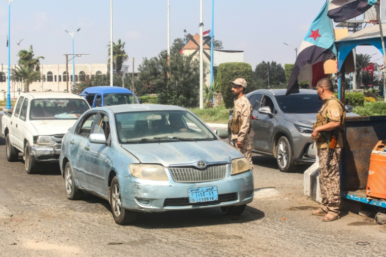Poste de contrôle de la Brigade des Géants du Sud, chargée d'assurer la sécurité à Aden, le 7 janvier 2026 ( AFP / Saleh Al-OBEIDI )