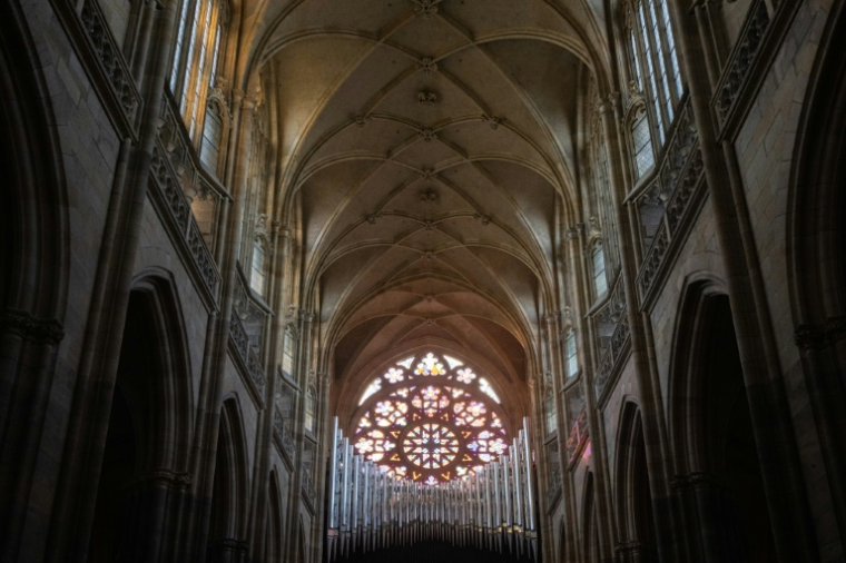 Le nouvel orgue de la cathédrale Saint-Guy à Prague, le 5 novembre 2025 en République tchèque ( AFP / Michal Cizek )
