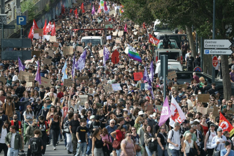 Manifestation de lycéens à Rennes le 6 octobre 2026 ( AFP / Alain JOCARD )