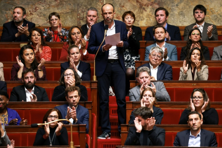 Le député LFI Manuel Bompard lors d'une séance de questions au gouvernement à l'Assemblée nationale, le 20 octobre 2026 à Paris ( AFP / Kenzo TRIBOUILLARD )