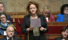 La députée Anne-Cécile Violland à l'Assemblée nationale le 21 janvier 2025 ( AFP / Bertrand GUAY )