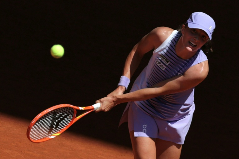 La Polonaise Iga Swiatek lors de son match de 2e tour contre la Tchèque Sara Bejlek, le 27 mai 2026 à Roland-Garros ( AFP / Thomas SAMSON )