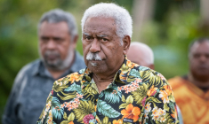 Le président sortant du Congrès de Nouvelle-Calédonie, Roch Wamytan, à Dumbéa, le 3 juillet 2024. ( AFP / DELPHINE MAYEUR )