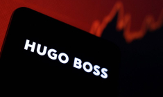 L'illustration montre le nouveau logo Hugo Boss