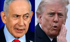 Benjamin Netanyahu et Donald Trump. ( POOL/AFP / RONEN ZVULUN )