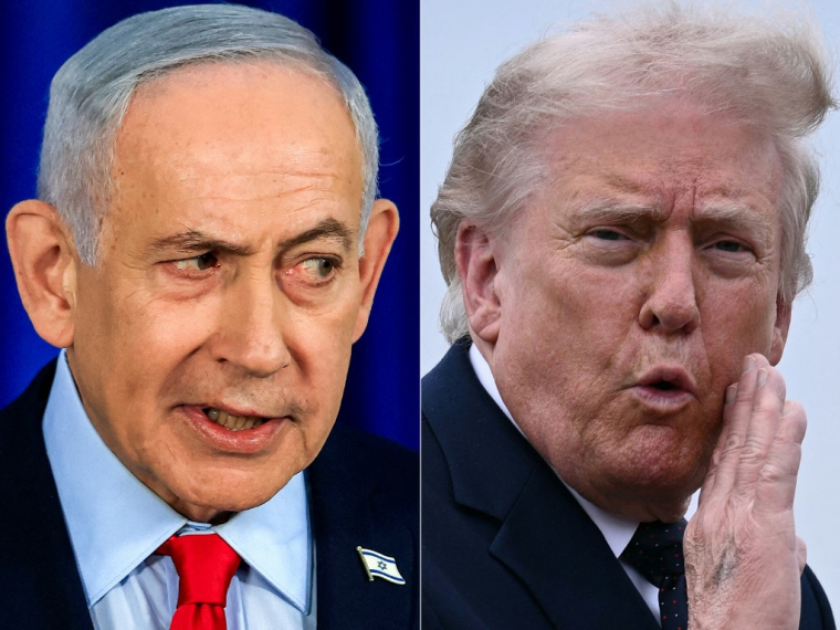 Benjamin Netanyahu et Donald Trump. ( POOL/AFP / RONEN ZVULUN )