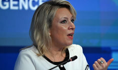 Maria Zakharova à Saint-Petersbourg, en Russie, le 3 juin 2026. ( AFP / OLGA MALTSEVA )