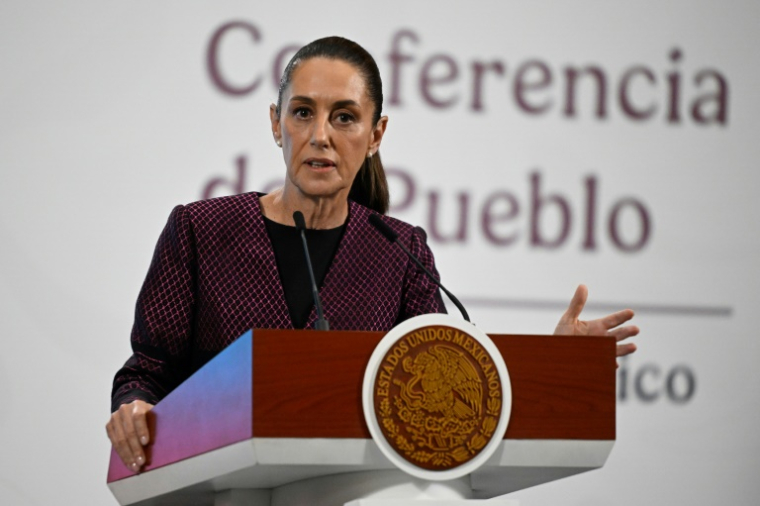 La présidente mexicaine Claudia Sheinbaum, le 11 juin 2025 à Mexico ( AFP / Alfredo ESTRELLA )