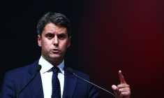 Le candidat Renaissance à la présidentielle Gabriel Attal à Paris le 28 septembre 2026 ( AFP / Anne-Christine POUJOULAT )
