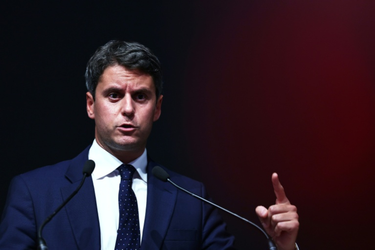 Le candidat Renaissance à la présidentielle Gabriel Attal à Paris le 28 septembre 2026 ( AFP / Anne-Christine POUJOULAT )