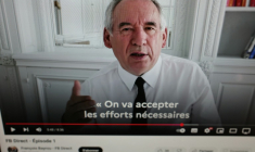 Image captée sur un écran d'ordinateur du premier épisode, sur YouTube, de "FB Direct", du Premier ministre François Bayrou, le 5 août 2025, à Paris ( AFP / Thomas SAMSON )