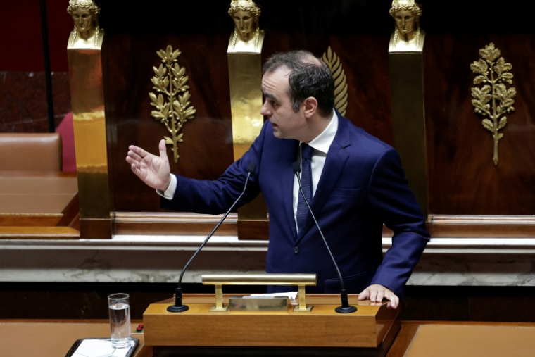 Le Premier ministre Sébastien Lecornu lors de son discours à l'Assemblée nationale, Paris, 16 octobre 2025 ( AFP / STEPHANE DE SAKUTIN )
