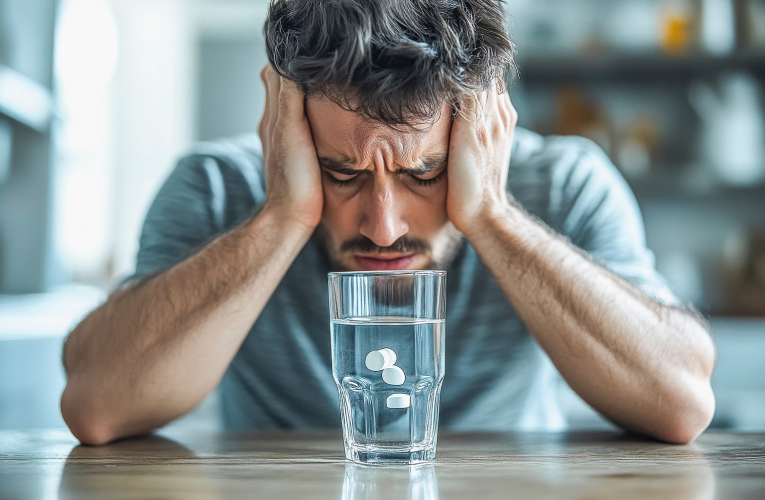 Si la gueule de bois peut survenir à partir d'une alcoolisation modérée, la dose minimale varie fortement selon les individus. (crédit : Adobe Stock / photo générée par IA)